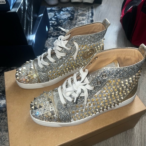 Christian Louboutin Silver/Gold Size 44/11US 9/10 Conditon - Picture 1 of 5